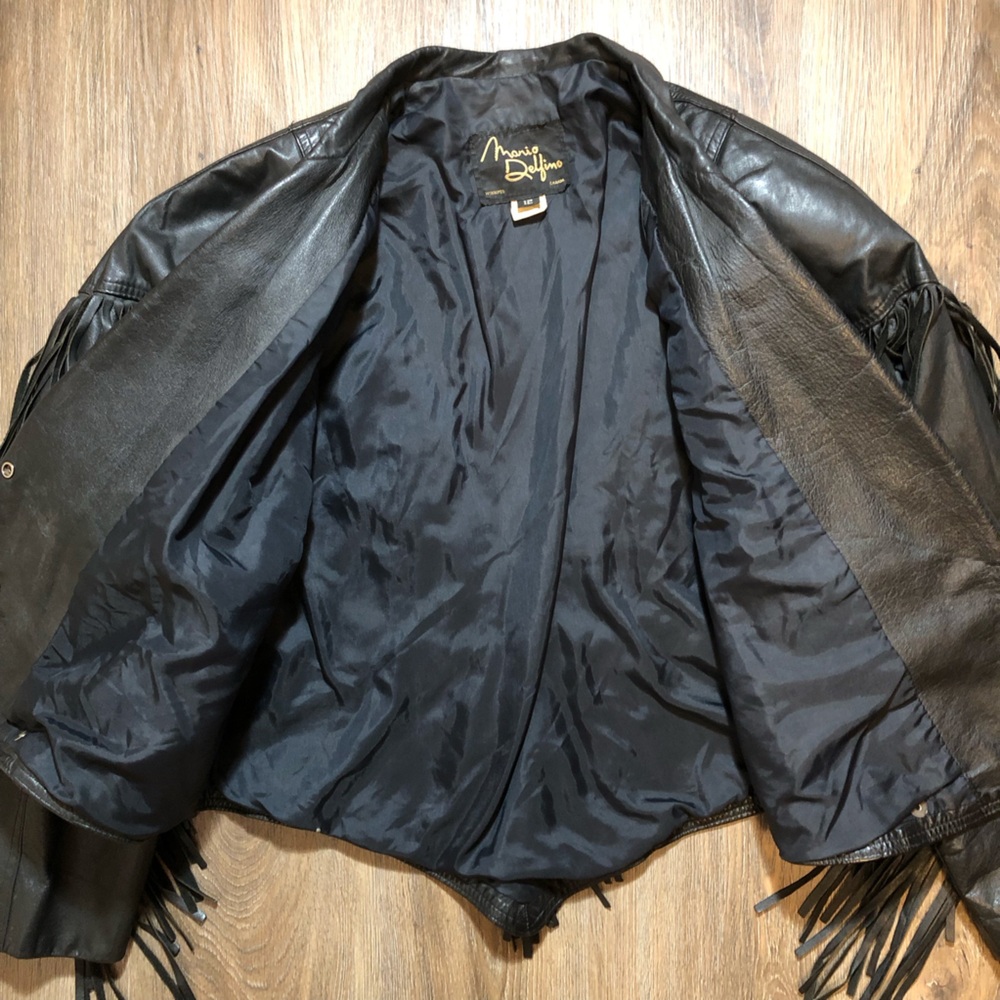 Vintage 70’s Cropped Leather Fringed Jacket - Picture 13 of 17